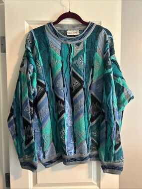 90s Vintage Cotton 3D printed Carlo Alberto Sweater - Coogi inspired